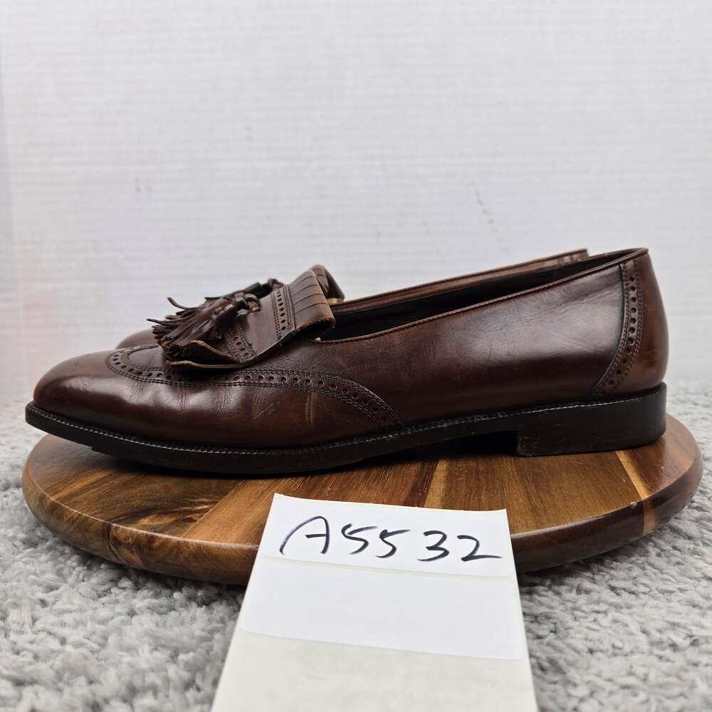 Bragano by Cole Haan Mens 11.5D Italy Brown Brogue Tassel Kiltie Wingtip Loafer